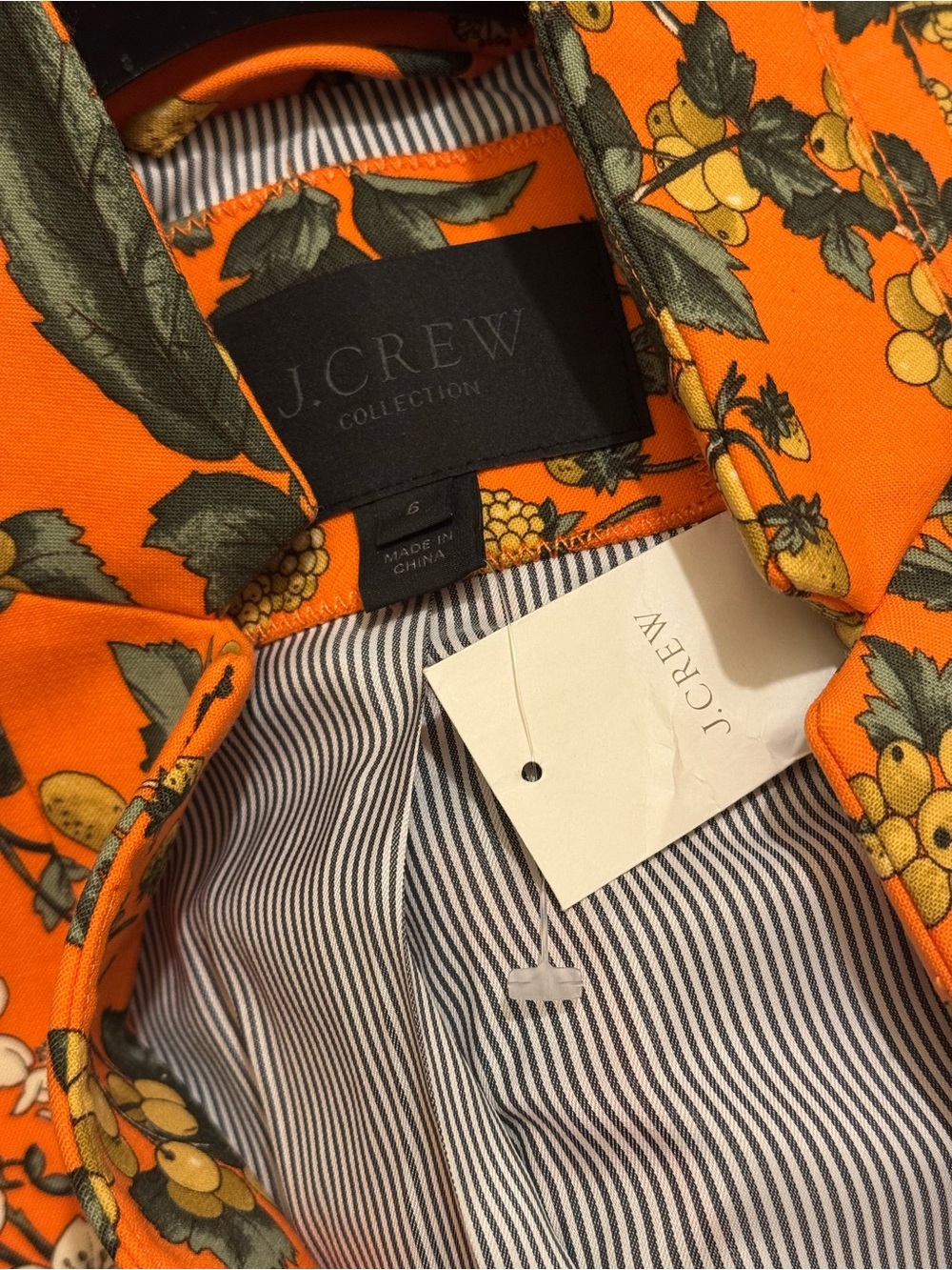 NWT J. Crew Collection Ratti Regent Top Coat Terracotta Floral Wool Blend Size 6 - Picture 11 of 16